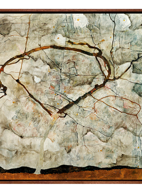 席勒-秋树版画现代简约客厅装饰画玄关挂画餐厅卧室壁画数字油画