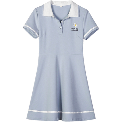 初中生连衣裙夏季学生polo运动