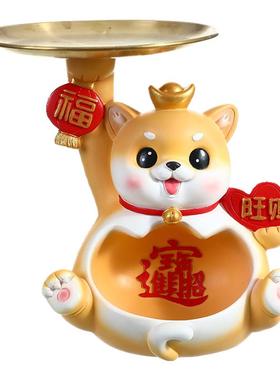 创意现代轻奢客厅电视柜商铺收银台财犬家居玄关装饰树脂工艺摆件