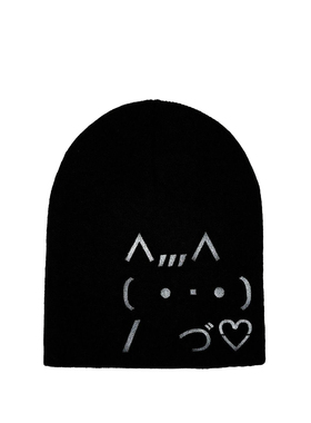 OTHER-worldly 猫咪表情针织帽 [黑色] MUSINSA韩国直邮官方正品