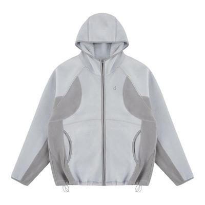 FDR官方店 拼接撞色拉链连帽女2025新款保暖优质摇粒绒外套男款