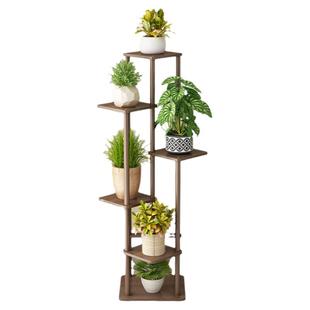 花架置物架阳台客厅落地式实木盆景绿植摆放架高端造型花盆托架子