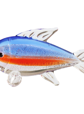 七隐桌面装饰品摆件鱼缸造景摆件手工玻璃小鱼年年有余样板间摆件