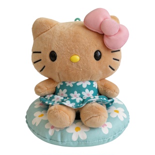 日本正版夏威夷比基尼黑皮hellokitty毛绒公仔玩偶挂件钥匙扣挂饰