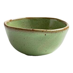 北欧陶瓷家用餐具4.5英寸圆碗创意不规则窑变陶土小碗餐厅米饭碗