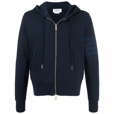 [12期免息]THOM BROWNE 男士经典四条纹拉链连帽衫卫衣