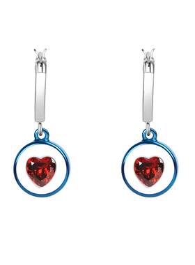 朱丹同款黑鱼岛爱心镶嵌耳坠耳环