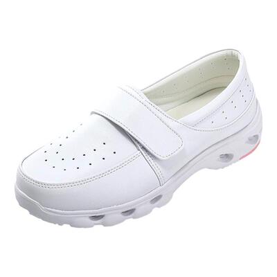 三邦法拉护士鞋女软底轻便不累脚夏季透气牛皮防滑厚底增高医护鞋