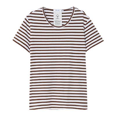 薄环保棉点子纱短袖T恤圆领