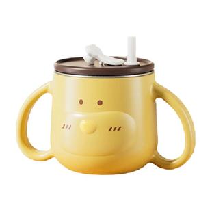 英氏儿童水杯牛奶杯316L不锈钢刻度吸管杯宝宝家用喝水杯学饮杯