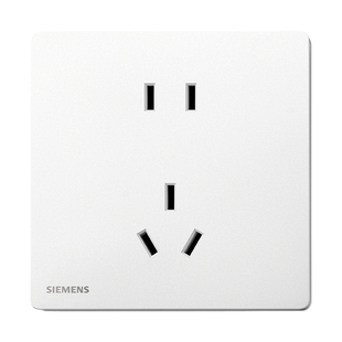 西门子开关插座面板荟辰雾沙白超薄带五孔插座带开关空调电脑面板