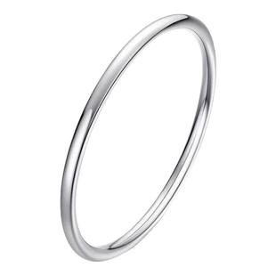 老凤祥足银素圈手镯女款足银实心镯子纯银首饰品生日礼物送女友