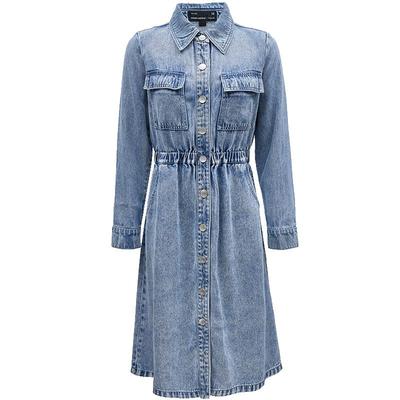 VeroModa翻领收腰连衣裙