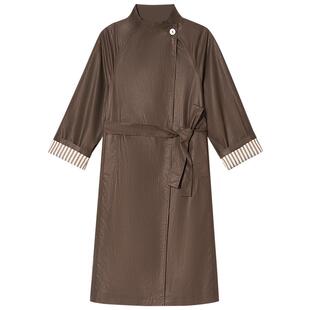 诗篇专选油蜡风格大翻领廓形风衣外套2026春季新款