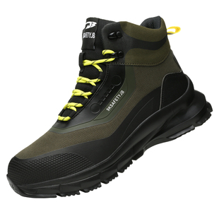 高帮劳保鞋男款钢包头防砸防刺穿防水防滑轻便减震软底工地安全鞋
