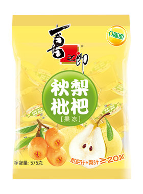 【蜜蜂惊喜社】喜之郎秋梨枇杷果汁果冻575克袋装休闲零食品小吃