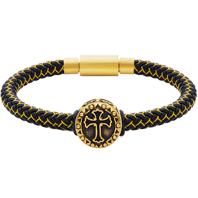 足金十字守护黄金转运珠时尚黑金