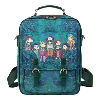 卡秀原创印花休闲轻大容量双肩包