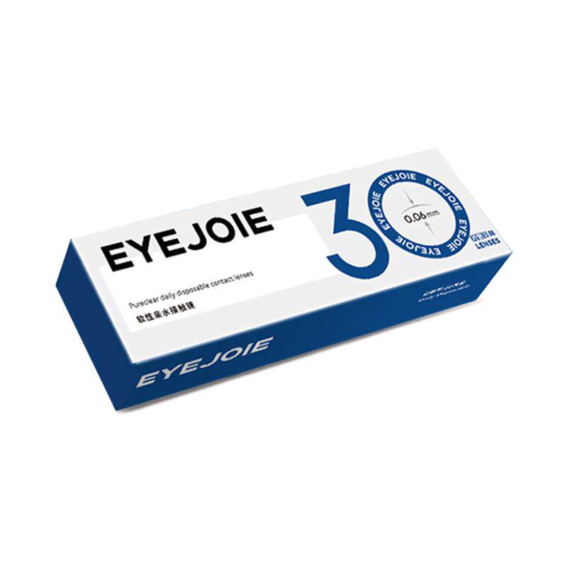 EYEJOIE隐形眼镜日抛透明片水润近视非美瞳大小直径30片官方
