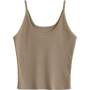 CV大码女装 春秋新款多色可选U领修身吊带背心内搭短款上衣女胖MM