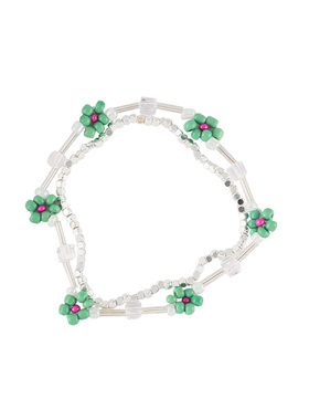 花迹绿色花朵手链女小清新