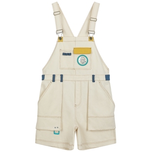 【小王子】bosie伯喜2025年夏季联名款撞色背带裤情侣趣味休闲潮