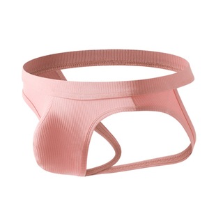 双丁内裤男士低腰性感螺纹人棉提臀双丁裤U凸弹力紧身健身丁字裤