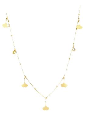 银杏叶元素项链女镶锆石