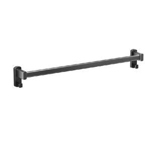 卡贝黑色毛巾架双杆免打孔浴室卫生间太空铝单杆挂毛巾浴巾置物架