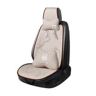 适用于宝马mini汽车坐垫迷你cooper迷你one玛莎拉蒂座垫夏季亚麻