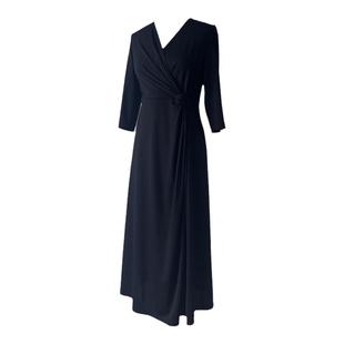 自然意境—优雅绽放旋褶结针织连衣裙法式气质高级感温柔 2201098