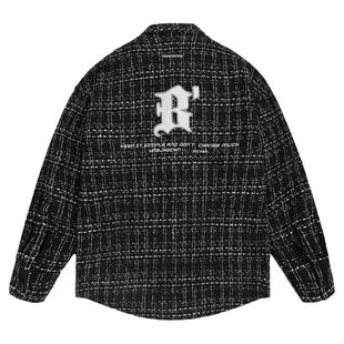 BJHG不计后果小香风外套男款秋冬新款美式复古情侣格子夹克上衣女