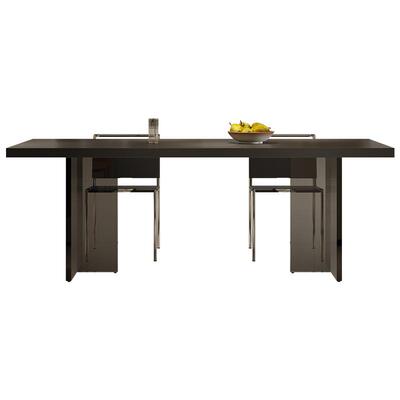 士伦亚克力岩板下挂悬浮餐桌椅