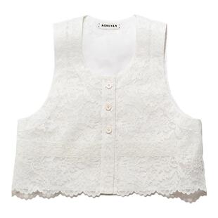 【MARCHEN】蕾虎设计感面纱蕾丝马甲气质设计感清凉上衣labelhood