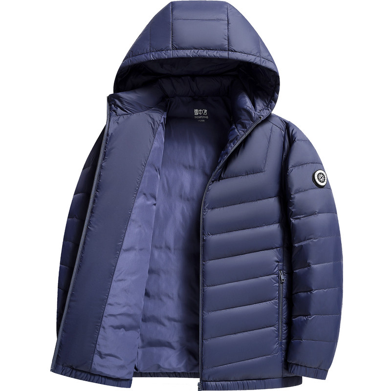雪中飞立领短款夹克式轻薄羽绒服