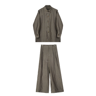 SailingLUO/25秋装新款老钱风廓型立领长袖+拖地松弛感休闲裤套装