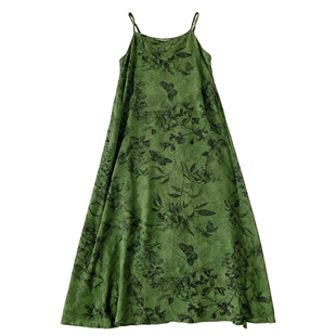 2025新款条纹家居服女款睡裙吊带棉绸薄款睡衣夏季凉爽绵绸连衣裙