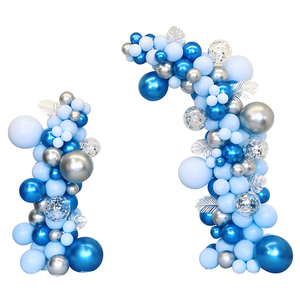 周年庆活动开业仪式气氛装饰蓝色气球拱门场景氛围门口布置珠宝店