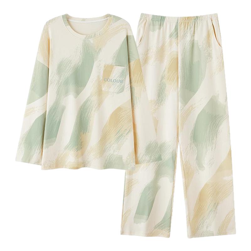 啄木鸟睡衣女士春秋季纯棉长袖韩版甜美可外穿全棉家居服套装