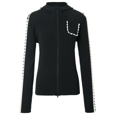 IIIVIVINIKO2025春新款波浪边撞色连帽运动开衫女B510259651B