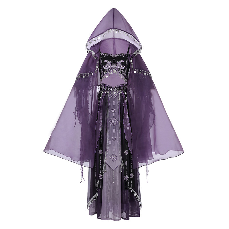 紫色苗疆异域风汉服汉元素套装