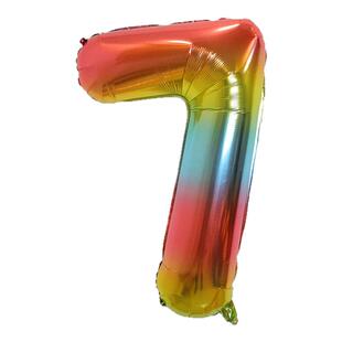 32寸数字铝膜气球渐变色生日场景布置背景墙装饰气球