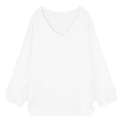 仿皮草套头V领套头毛毛内搭上衣