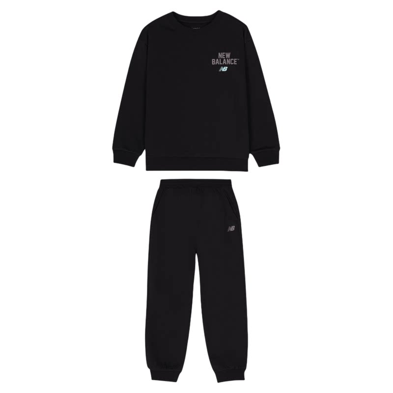 Newbalance nb官方童装 4-14岁男女童春季新品套装加绒舒适两件套