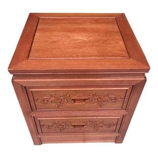 菠萝格木床头柜纯实木床边柜进口菠萝木卧室柜子二抽储物箱房间