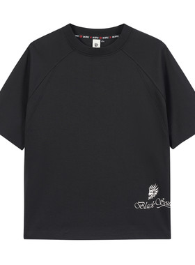 ONIARAI/鬼洗26春夏鬼洗金银常青松老鹰窗花廓形短袖T恤男B840301