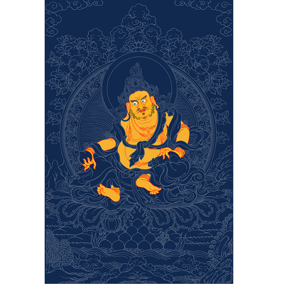 黄财神描金线稿涂色佛像手绘diy