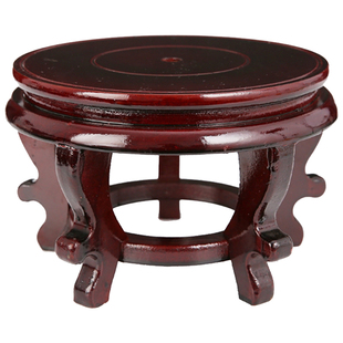 大号陶瓷鱼缸花盆底座瓷器奇石工艺品花瓶木质底座托盘架佛像摆件