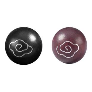 黑檀木散珠镶银桶珠祥云珠配珠木头珠子diy材料古风手串配饰配件