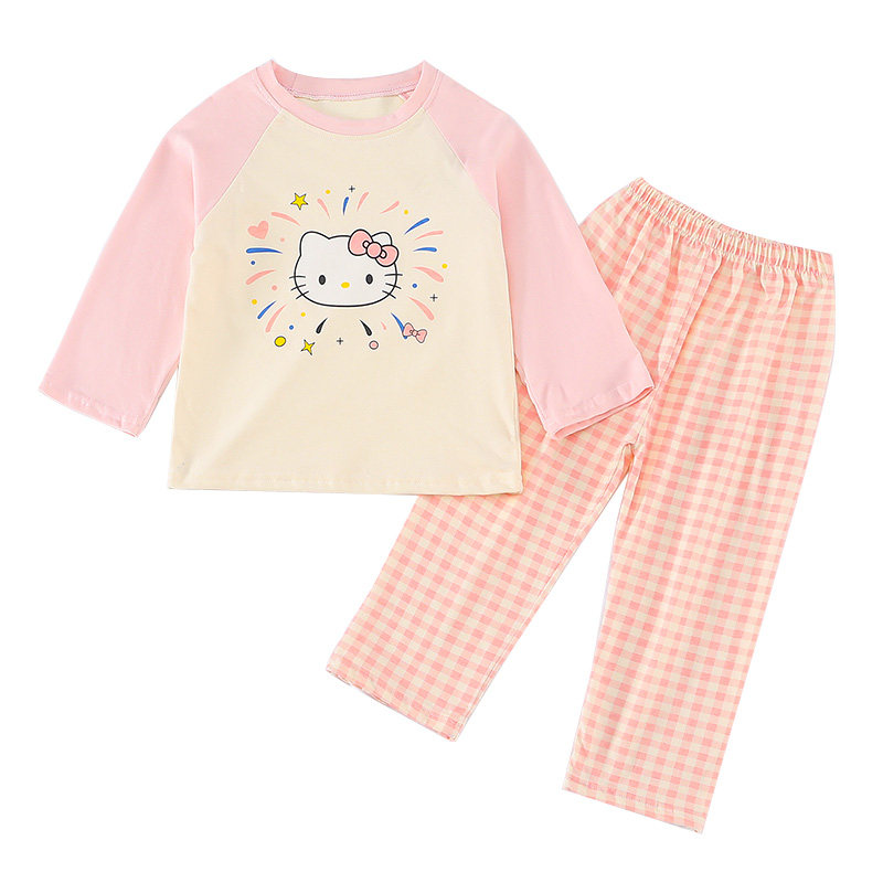 女童HelloKitty纯棉睡衣套装